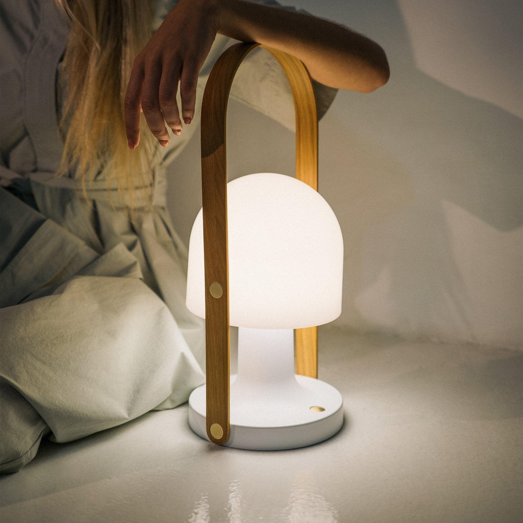 Portable Glass Corded Table Lamp by Tavilume - glass medium table lamp, view 4