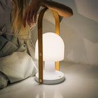 Portable Glass Corded Table Lamp by Tavilume - glass medium table lamp, view 4