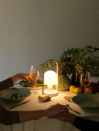 Portable Glass Corded Table Lamp by Tavilume - glass medium table lamp, view 37