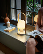 Portable Glass Corded Table Lamp by Tavilume - glass medium table lamp, view 38