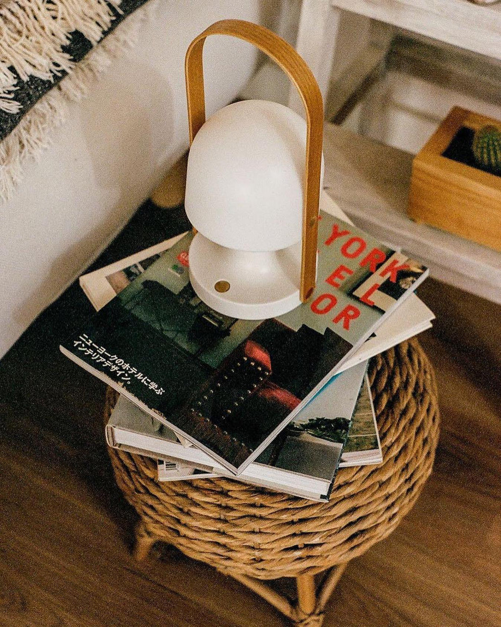 Portable Glass Corded Table Lamp by Tavilume - glass medium table lamp, view 47