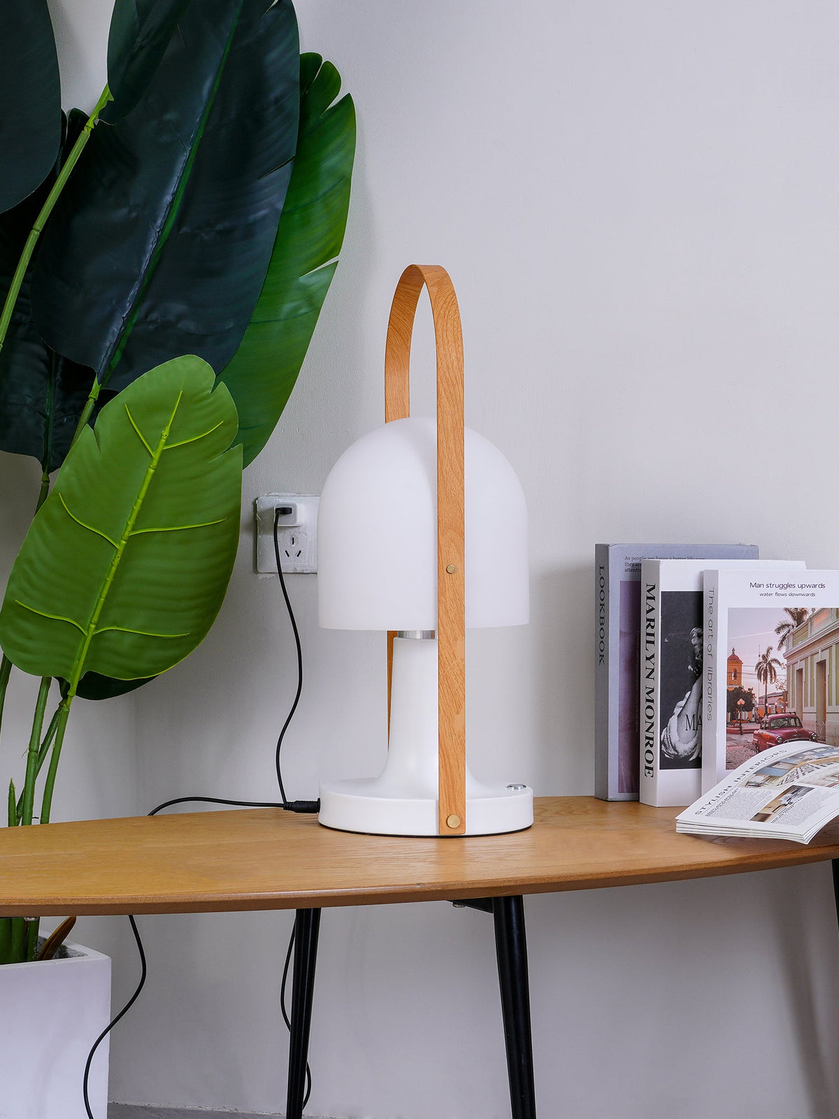 Portable Glass Corded Table Lamp by Tavilume - glass medium table lamp, view 61