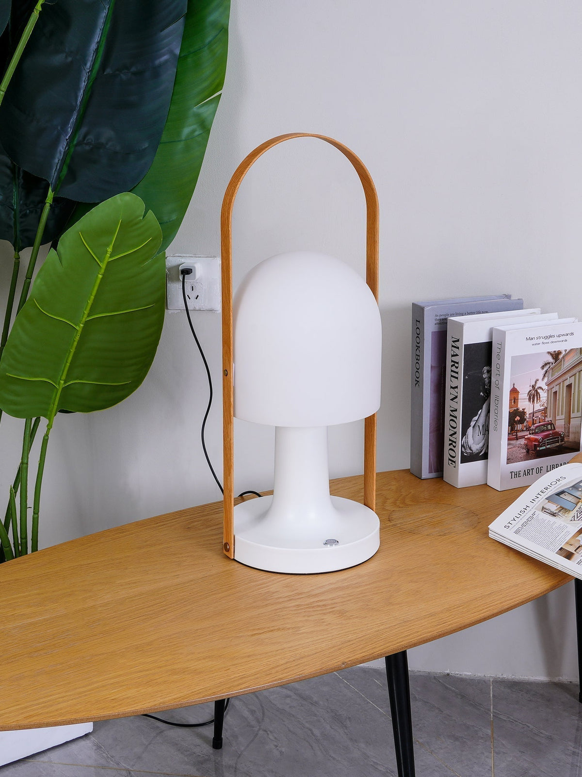 Portable Glass Corded Table Lamp by Tavilume - glass medium table lamp, view 63