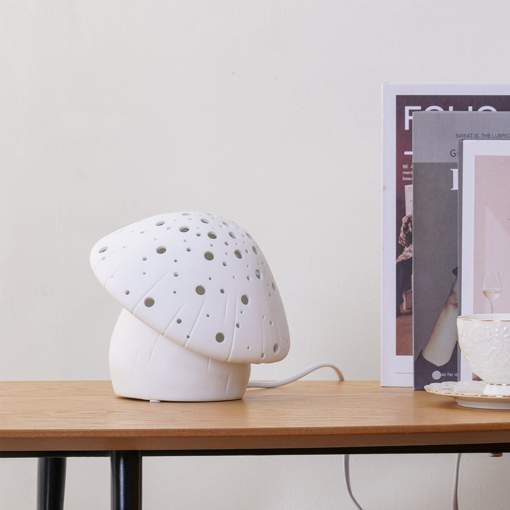 Fungo White Table Lamp by Tavilume - ceramic small table lamp, view 2