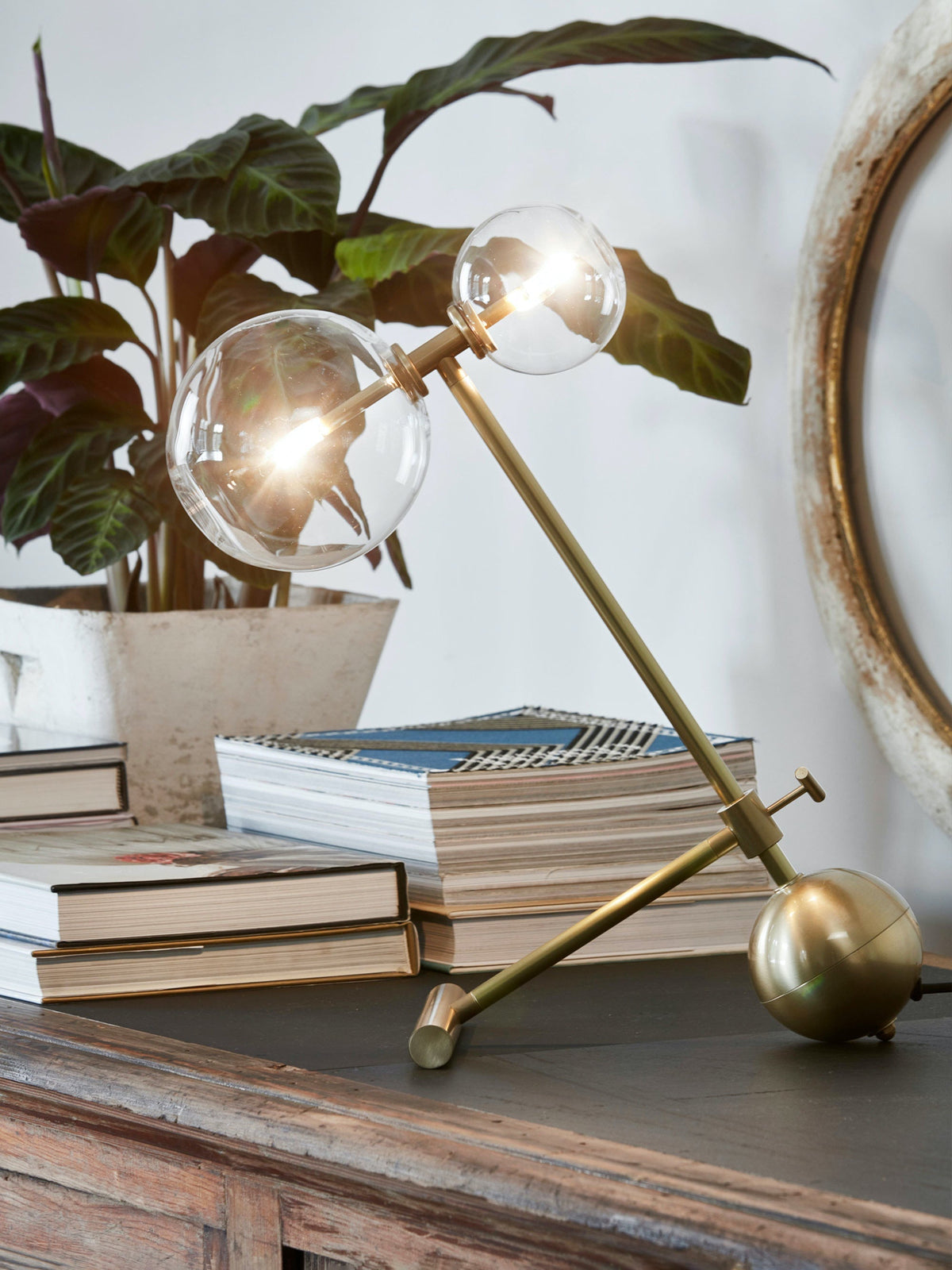 Gold Pearl Table Lamp by Tavilume - glass medium table lamp, view 14