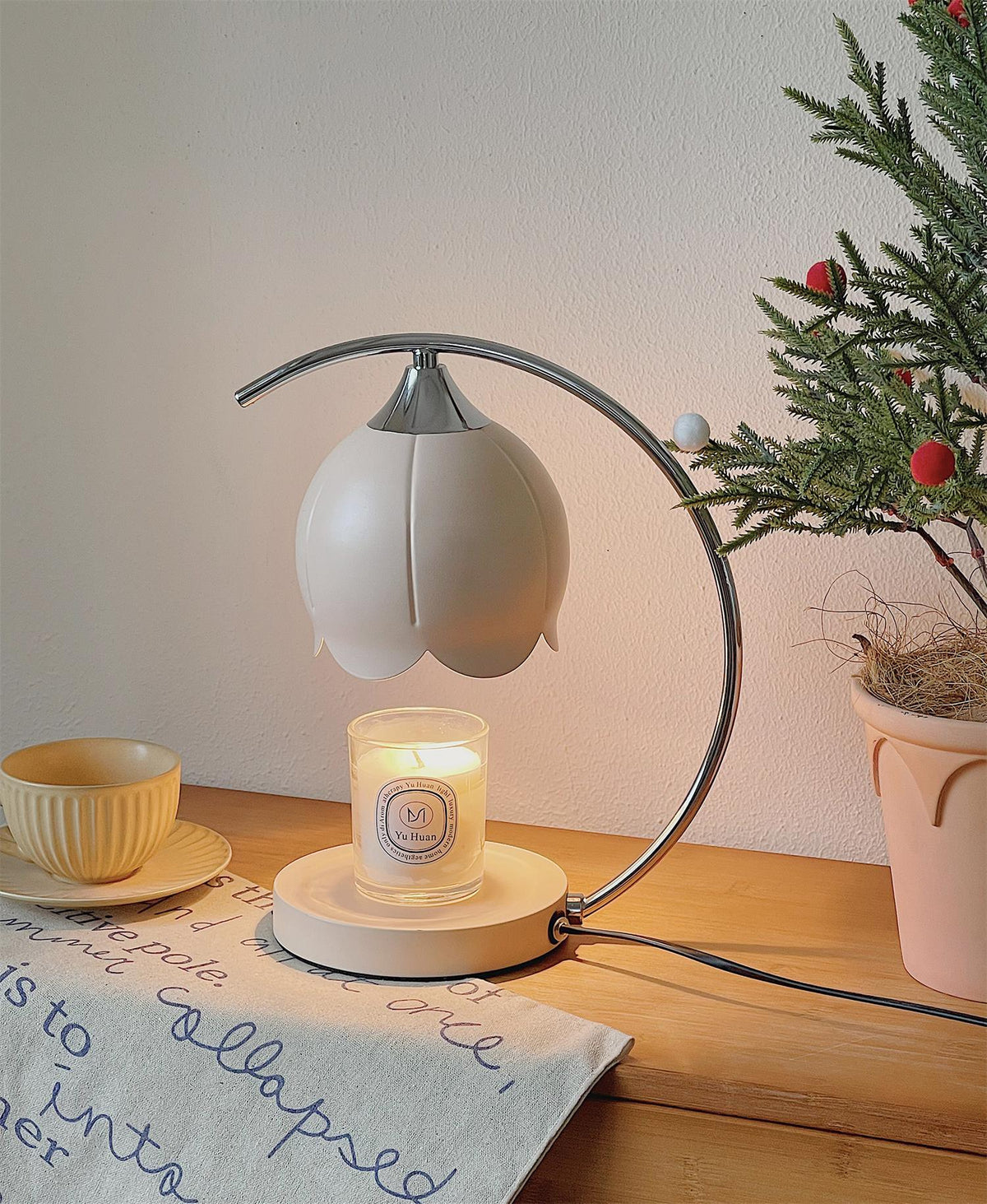 Green Aroma Table Lamp by Tavilume - glass small table lamp, view 7