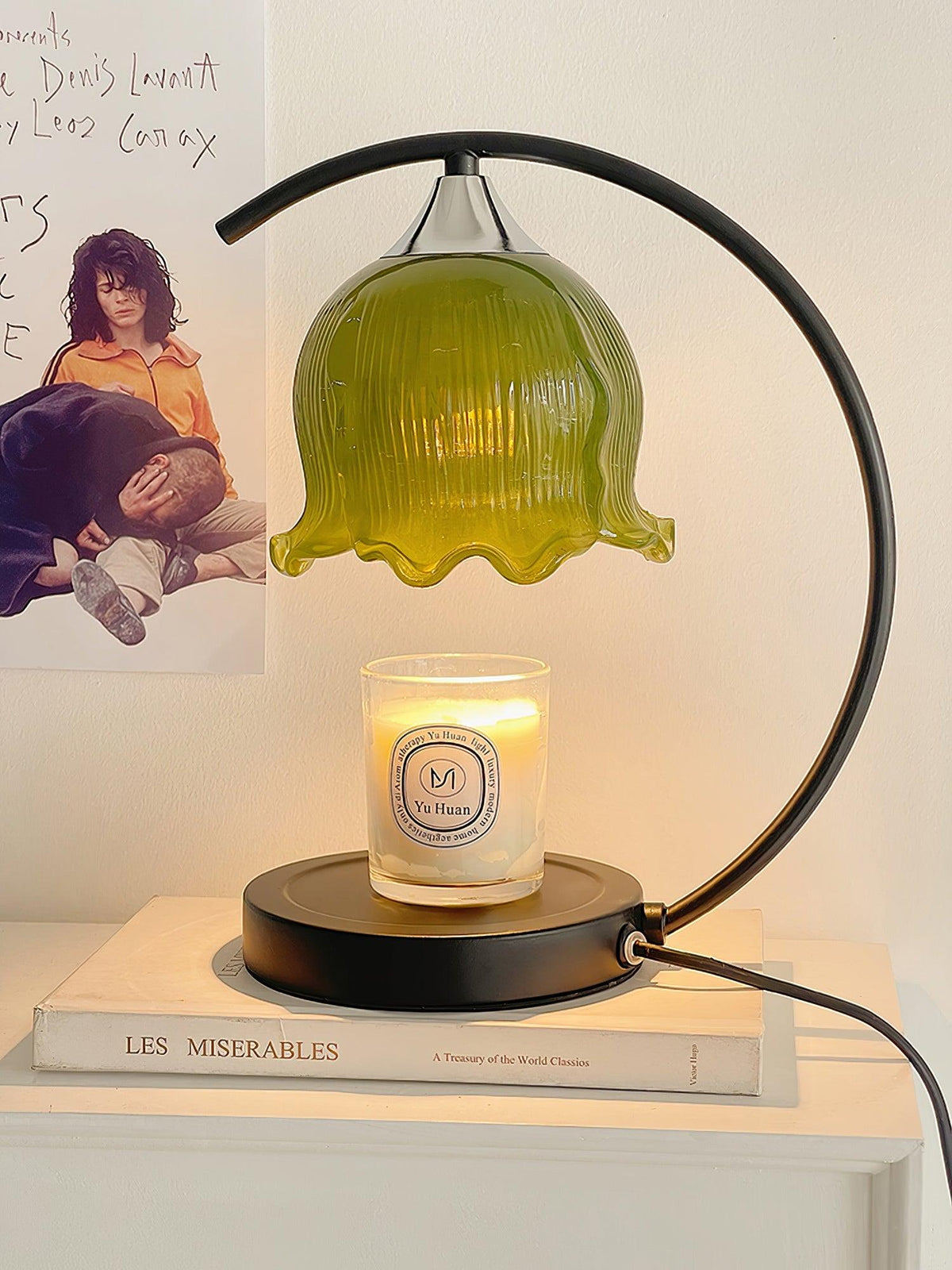 Green Aroma Table Lamp by Tavilume - glass small table lamp, view 8