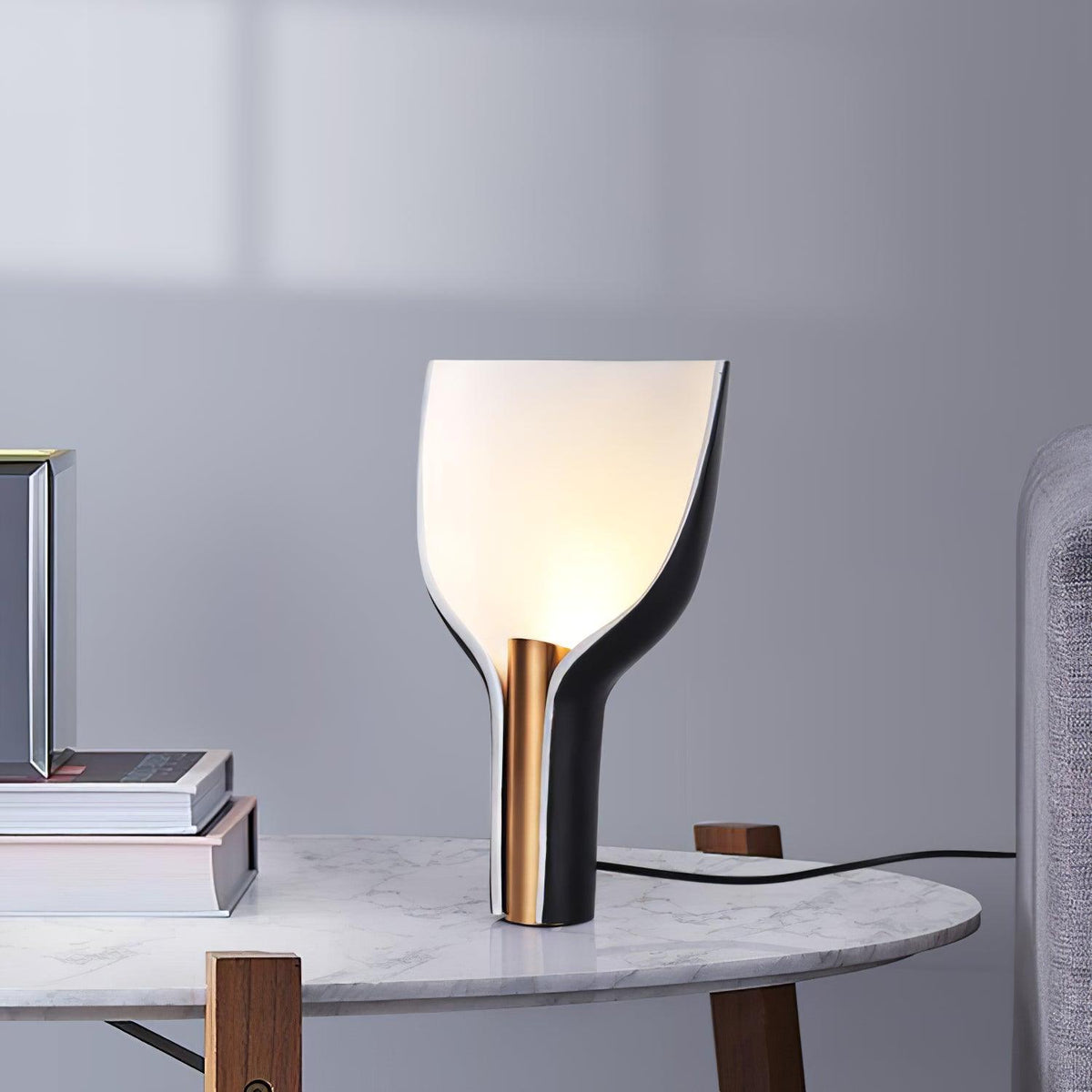 Half-Funnel Table Lamp by Tavilume - glass small table lamp, view 2