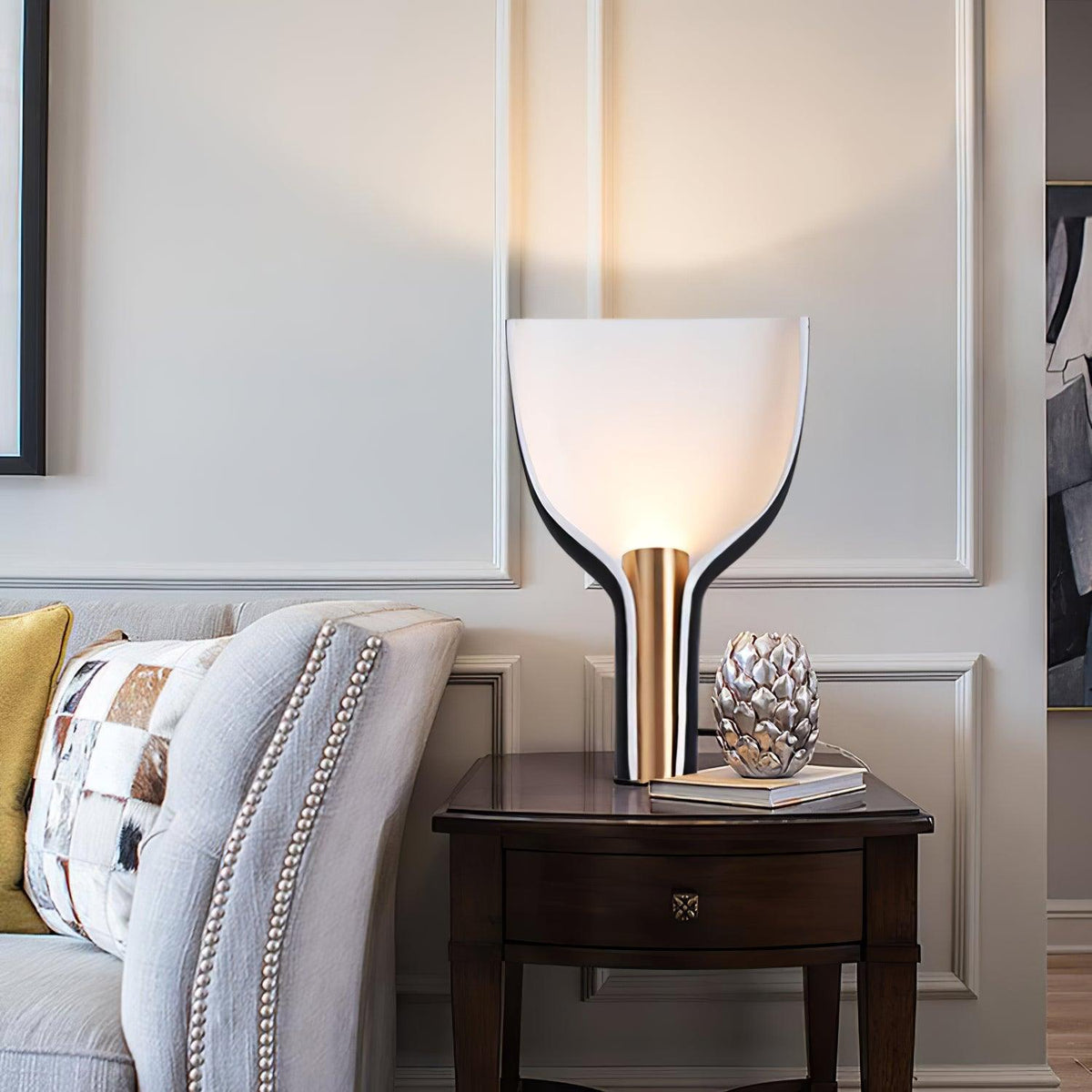 Half-Funnel Table Lamp by Tavilume - glass small table lamp, view 7