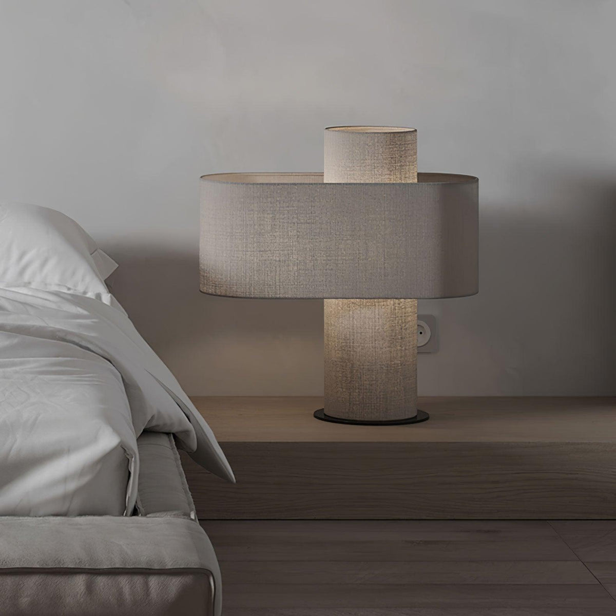 Heron Glowing Table Lamp by Tavilume - fabric medium table lamp, view 2