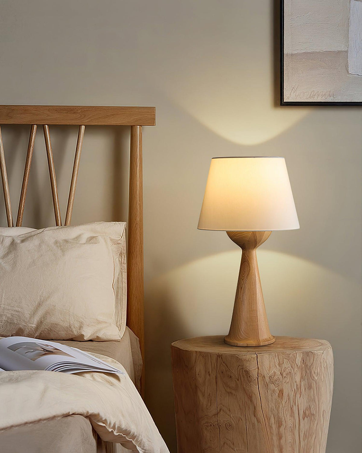 Hourglass Wood Table Lamp by Tavilume - glass large table lamp, view 3