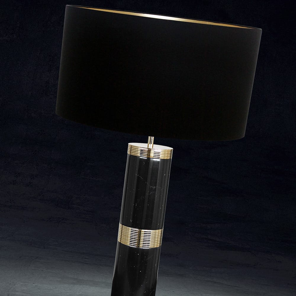 Designer Black Marquina Marble Table Lamp by Tavilume - marble large table lamp, view 2