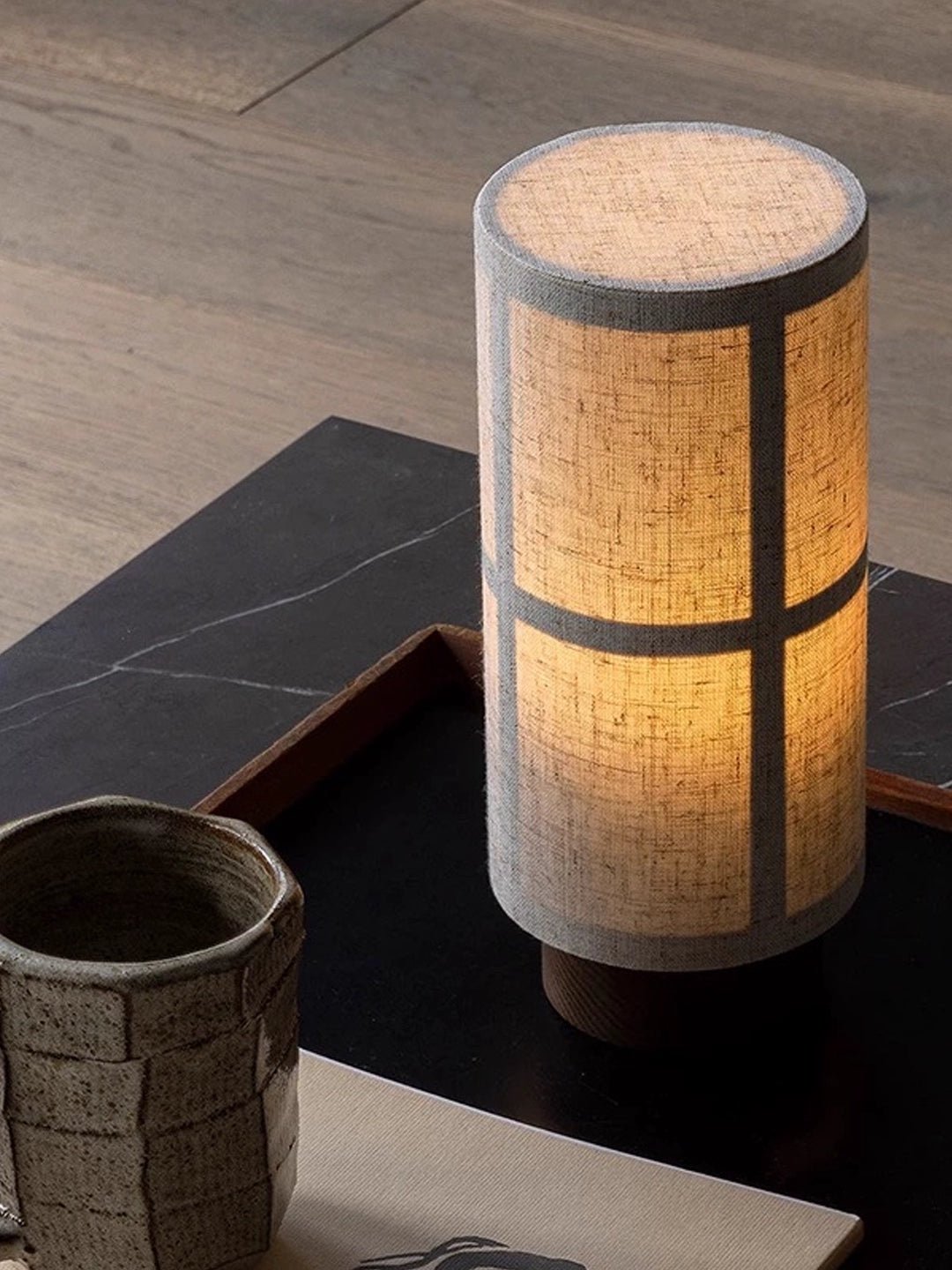 Kanso Glow USB-Powered Table Lamp by Tavilume - wood small table lamp, view 10