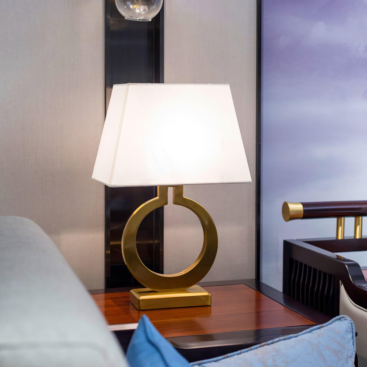 Keyhole Ring Table Lamp by Tavilume - fabric large table lamp, view 21