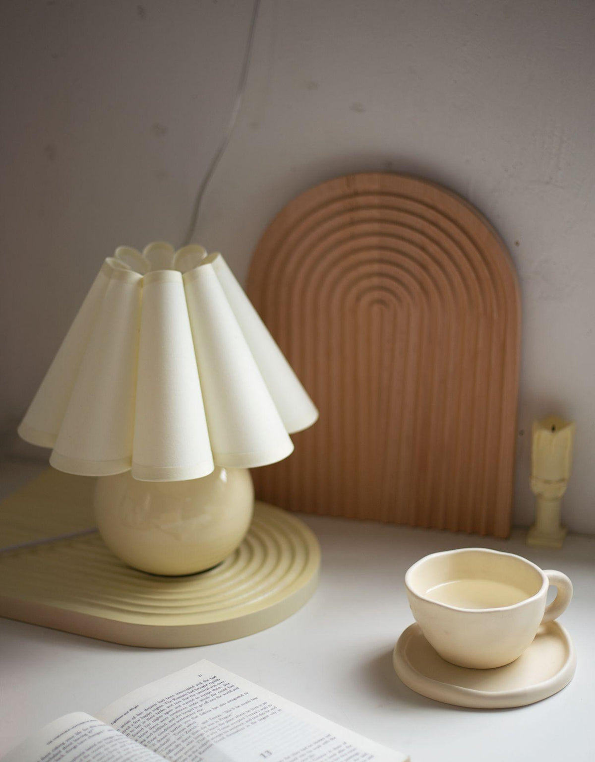 Kicsi Knife Pleat Table Lamp by Tavilume - ceramic small table lamp, view 23