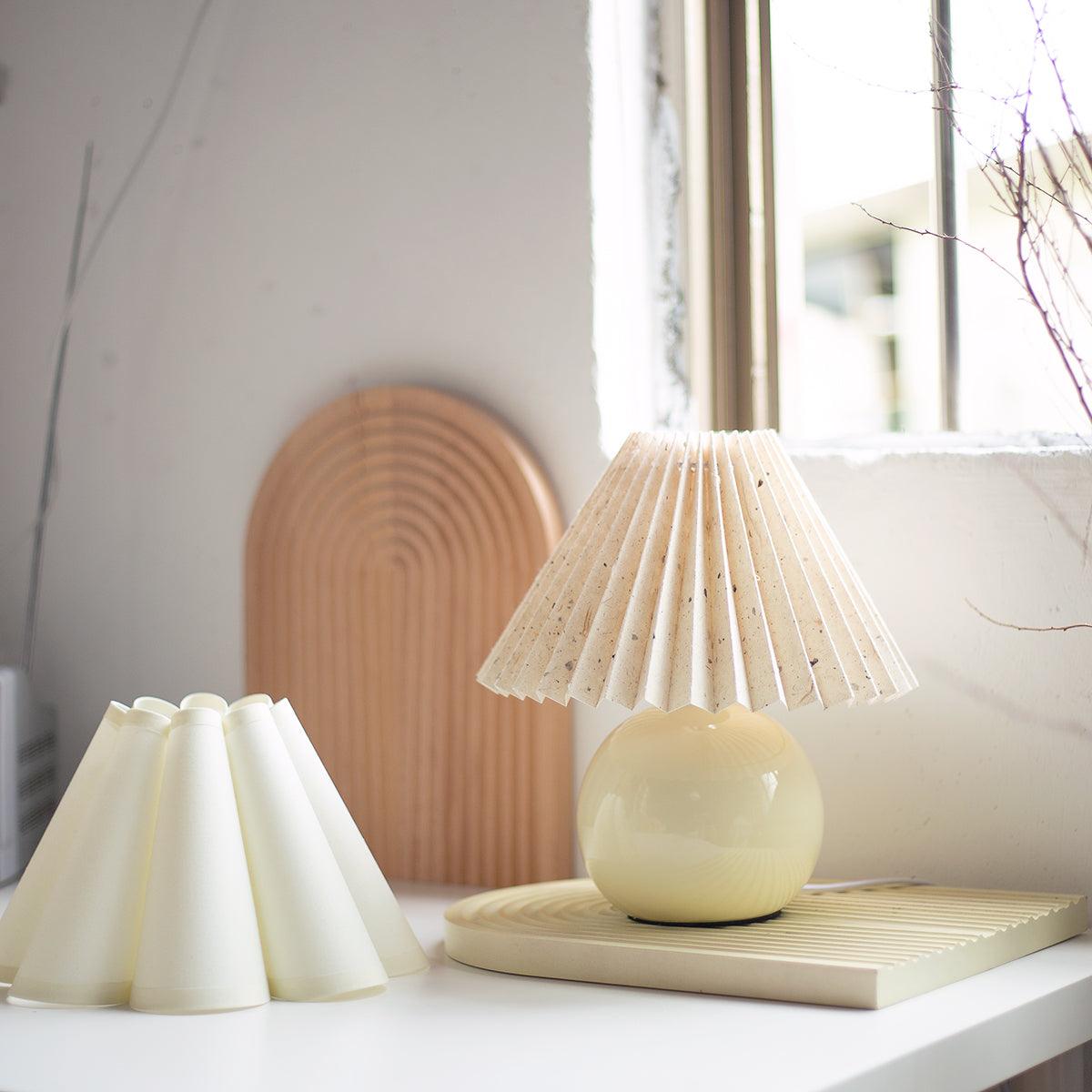 Kicsi Knife Pleat Table Lamp by Tavilume - ceramic small table lamp, view 2