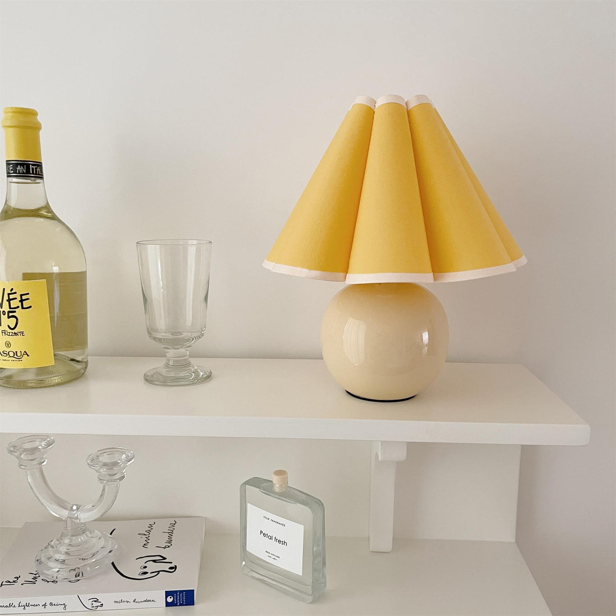 Kicsi Knife Pleat Table Lamp by Tavilume - ceramic small table lamp, view 5