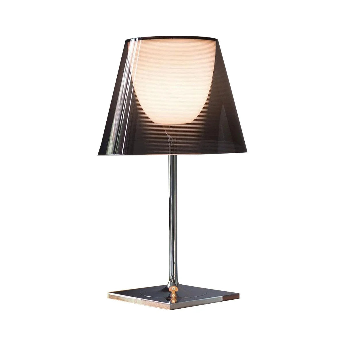 Chrome Prism Table Lamp product view 6, showing Acrylic, Iron and Clear, Smoke grey, Bronze