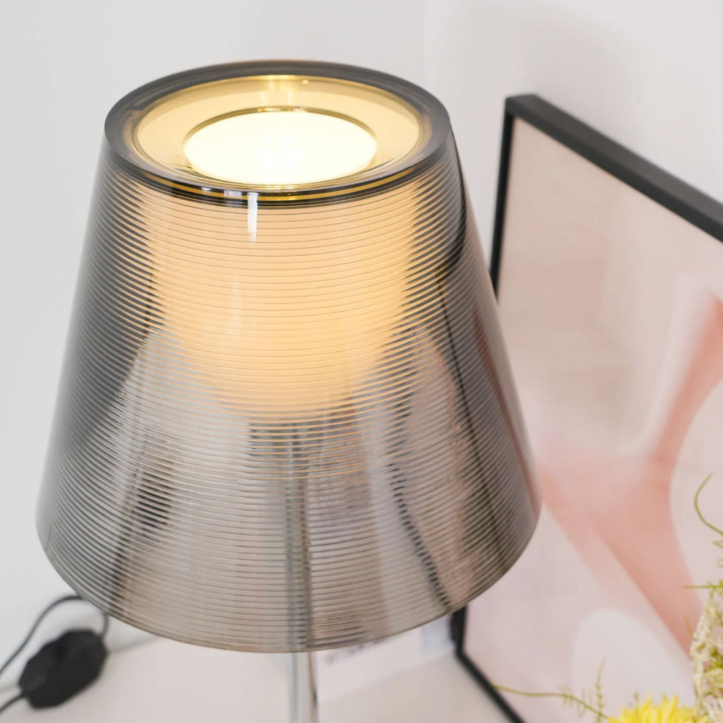 Chrome Prism Table Lamp product view 11, showing Acrylic, Iron and Clear, Smoke grey, Bronze