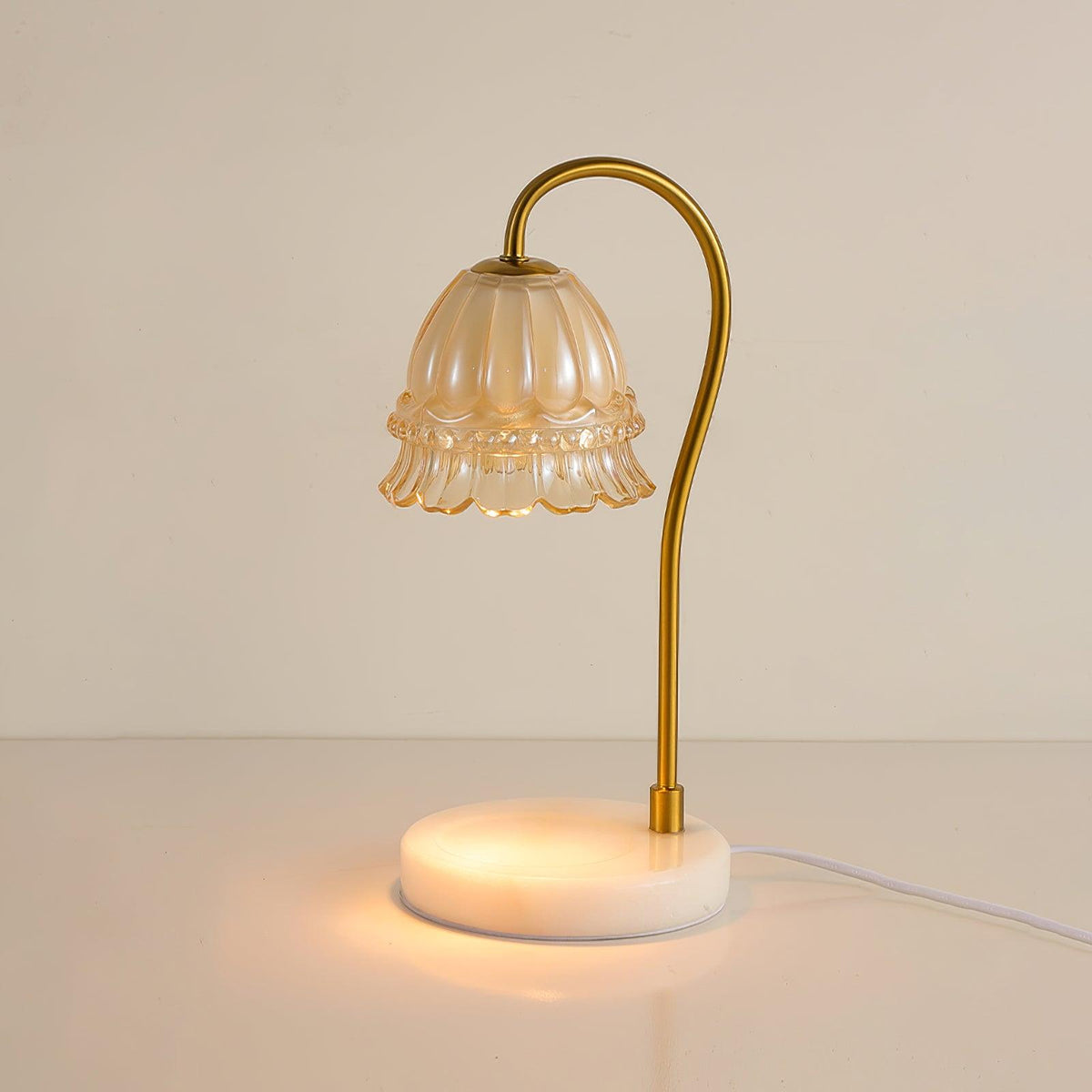 Lily Marble Warmer Table Lamp by Tavilume - marble small table lamp, view 2