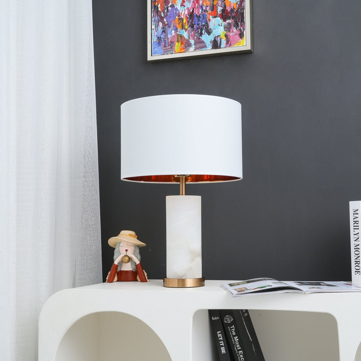 Lineham Table Lamp by Tavilume - alabaster large table lamp, view 2