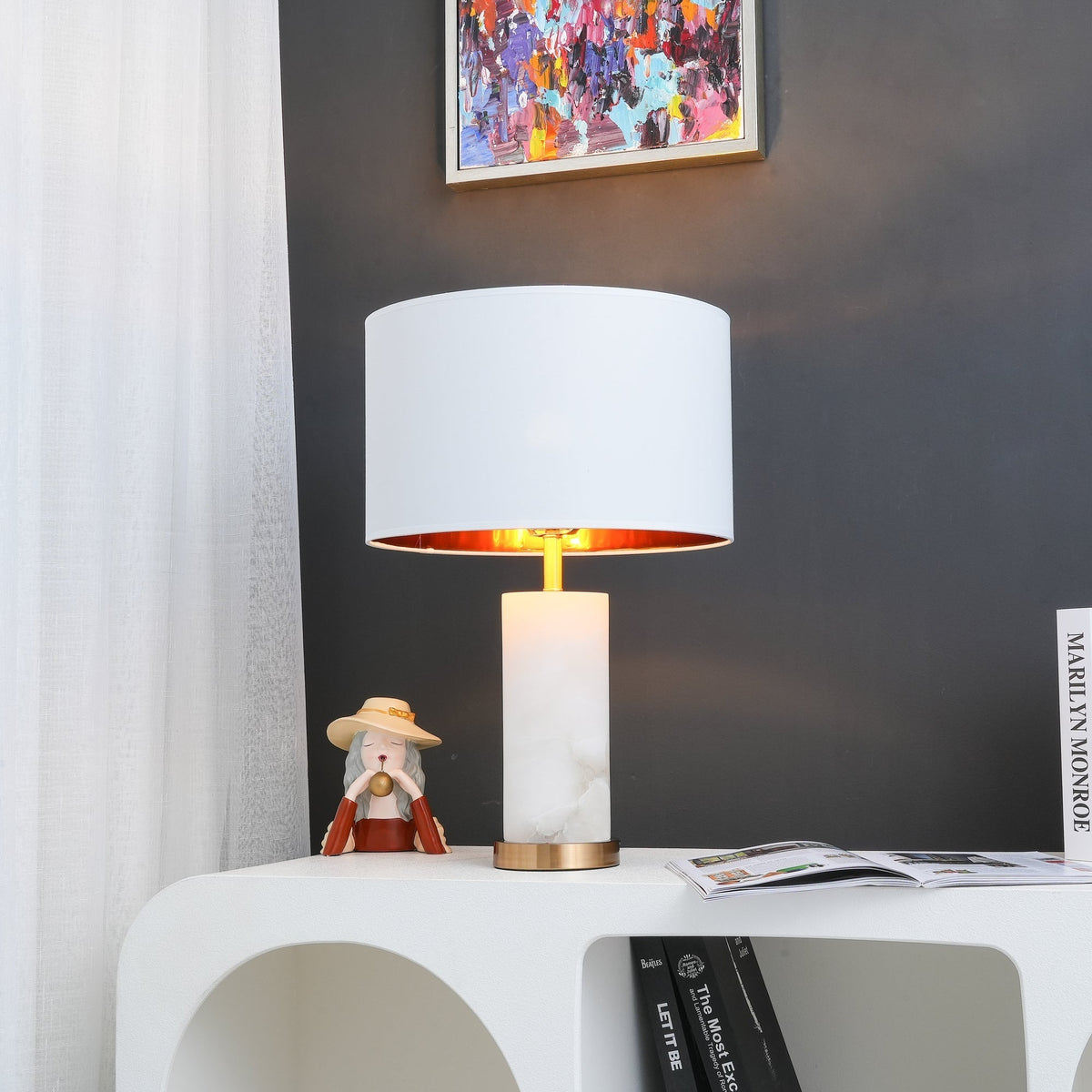 Lineham Table Lamp by Tavilume - alabaster large table lamp, view 3