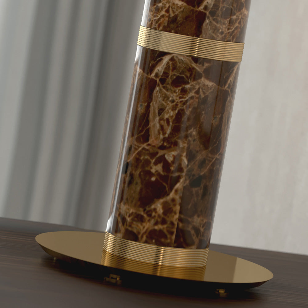 Premium Designer Emperador Marble Table Lamp by Tavilume - marble large table lamp, view 3