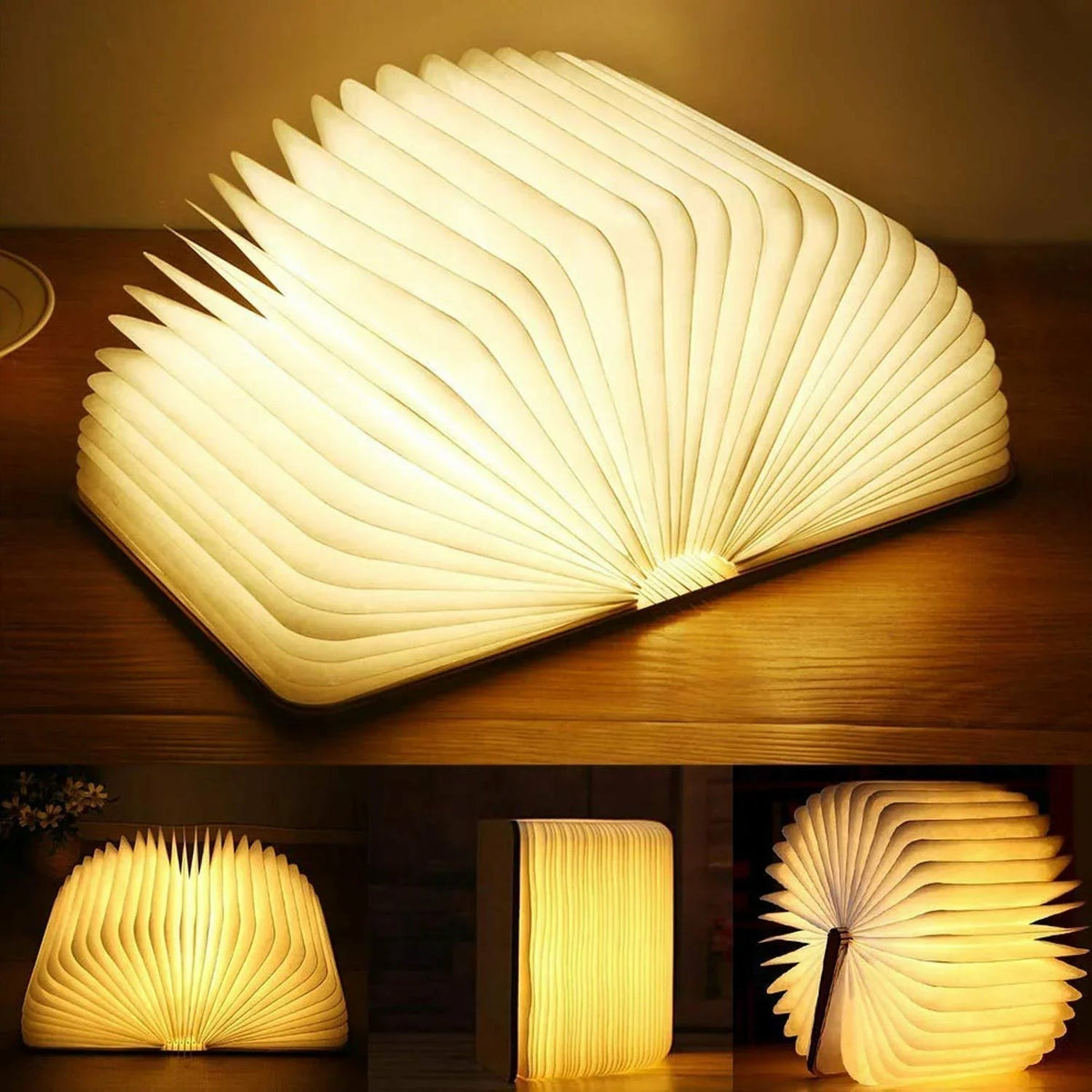 Magic Book Table Lamp 8.7" by Tavilume - wood small table lamp, view 9