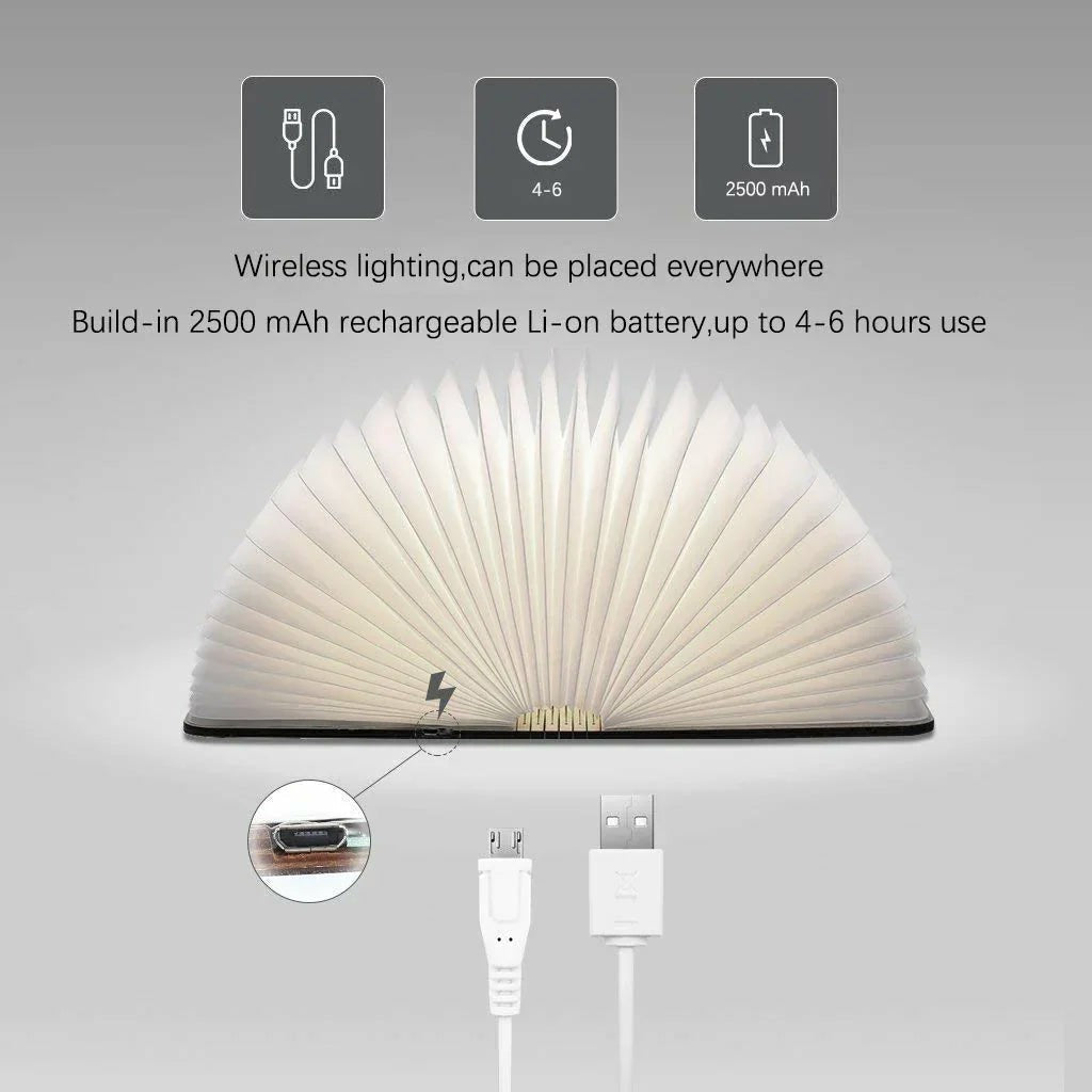Magic Book Table Lamp 8.7" by Tavilume - wood small table lamp, view 11