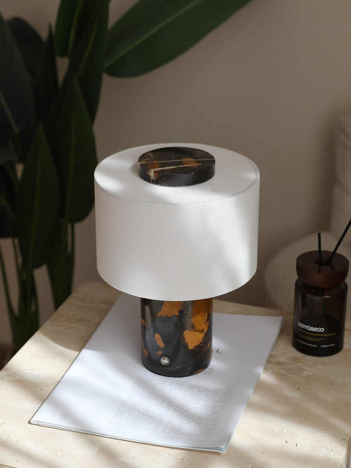 Marbella Stone Table Lamp by Tavilume - marble small table lamp, view 8