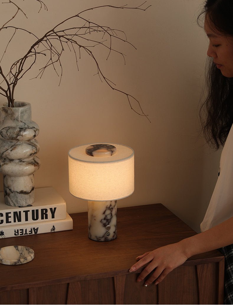 Marbella Stone Table Lamp by Tavilume - marble small table lamp, view 3