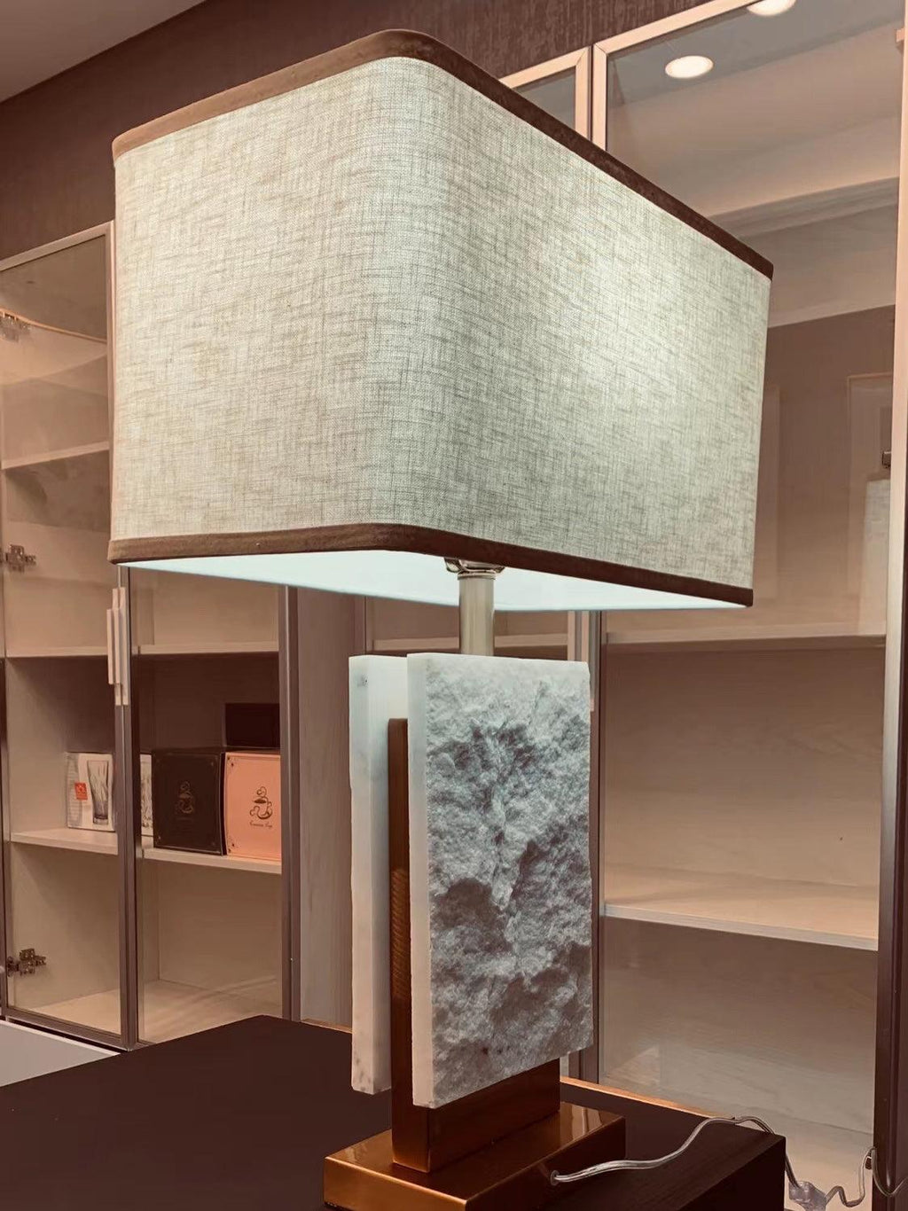 Marbi Table Lamp by Tavilume - marble large table lamp, view 13