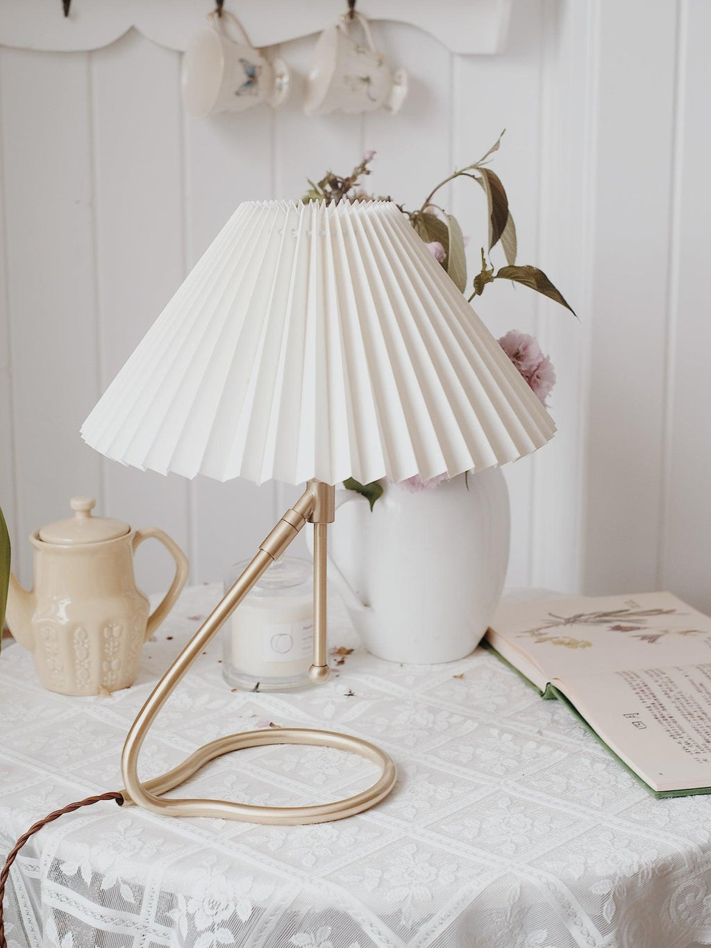 Levitate Pleated Table Lamp by Tavilume - fabric medium table lamp, view 10