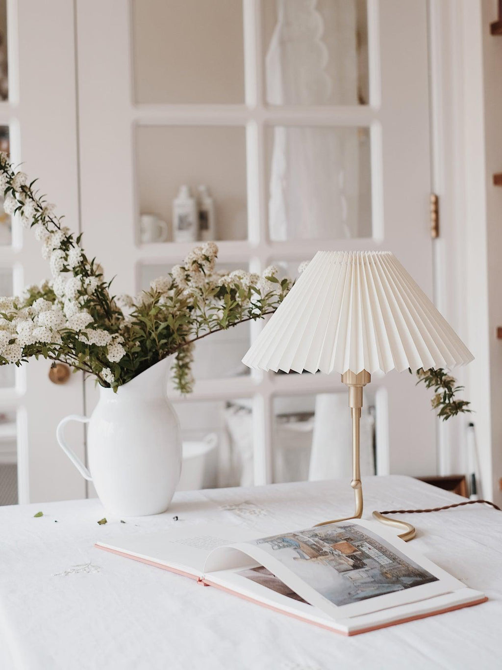 Levitate Pleated Table Lamp by Tavilume - fabric medium table lamp, view 12