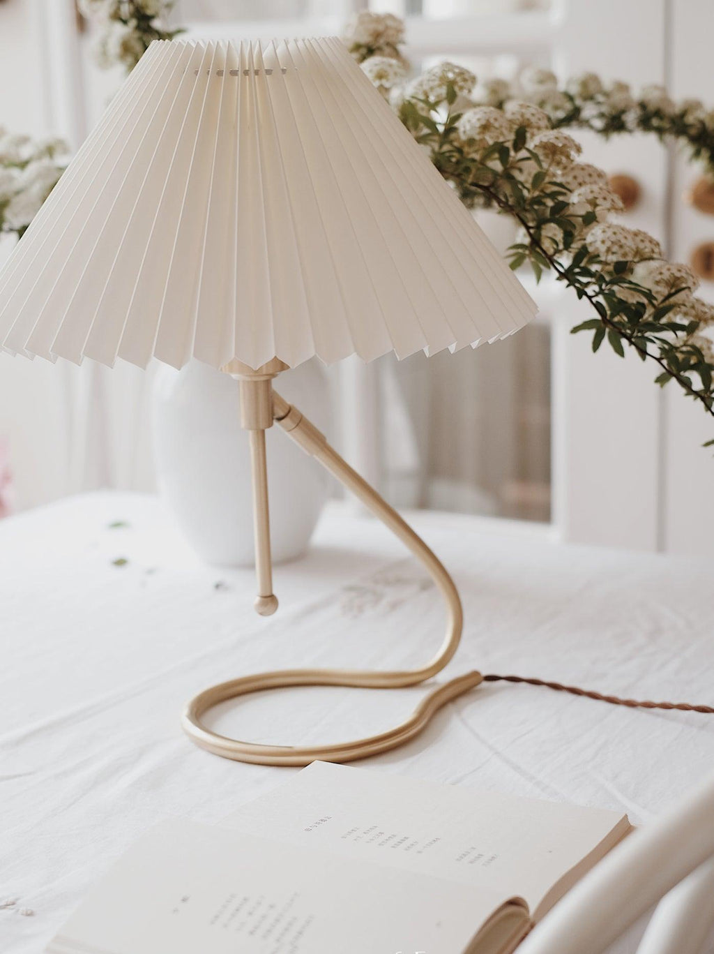 Levitate Pleated Table Lamp by Tavilume - fabric medium table lamp, view 15