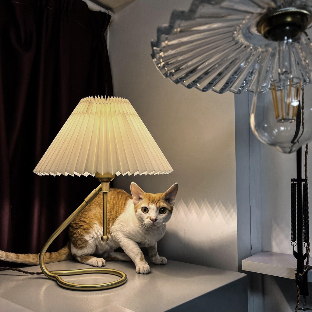Levitate Pleated Table Lamp by Tavilume - fabric medium table lamp, view 6