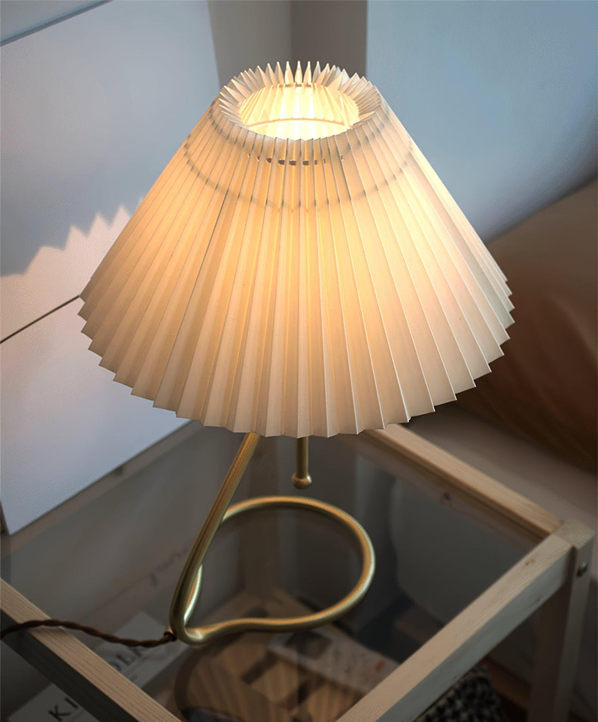 Levitate Pleated Table Lamp by Tavilume - fabric medium table lamp, view 7