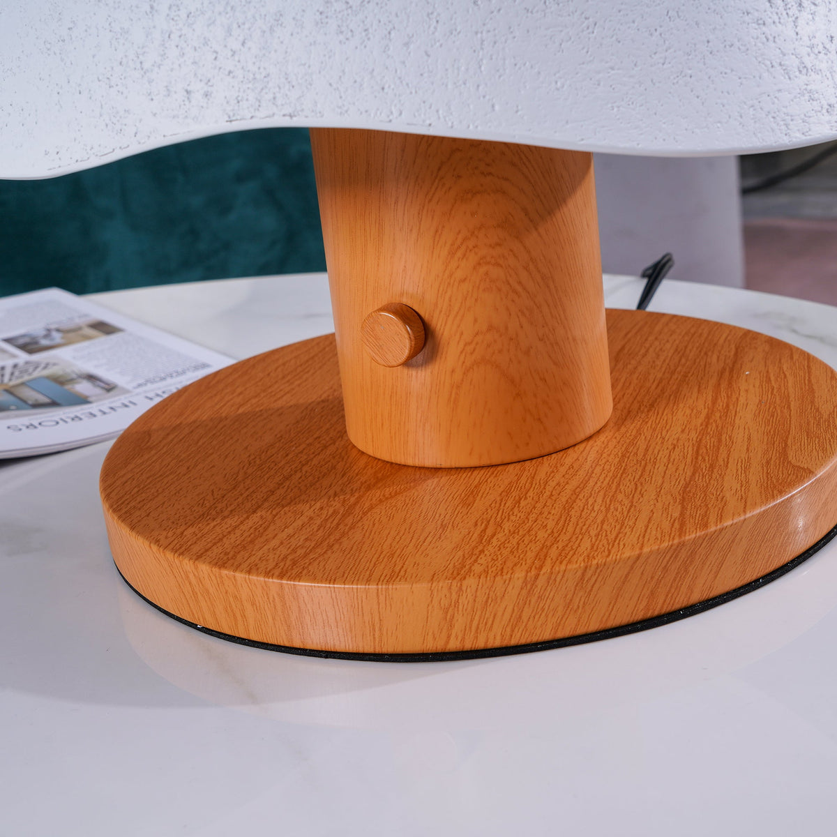 Mushroom Inspired Table Lamp by Tavilume - wood small table lamp, view 3