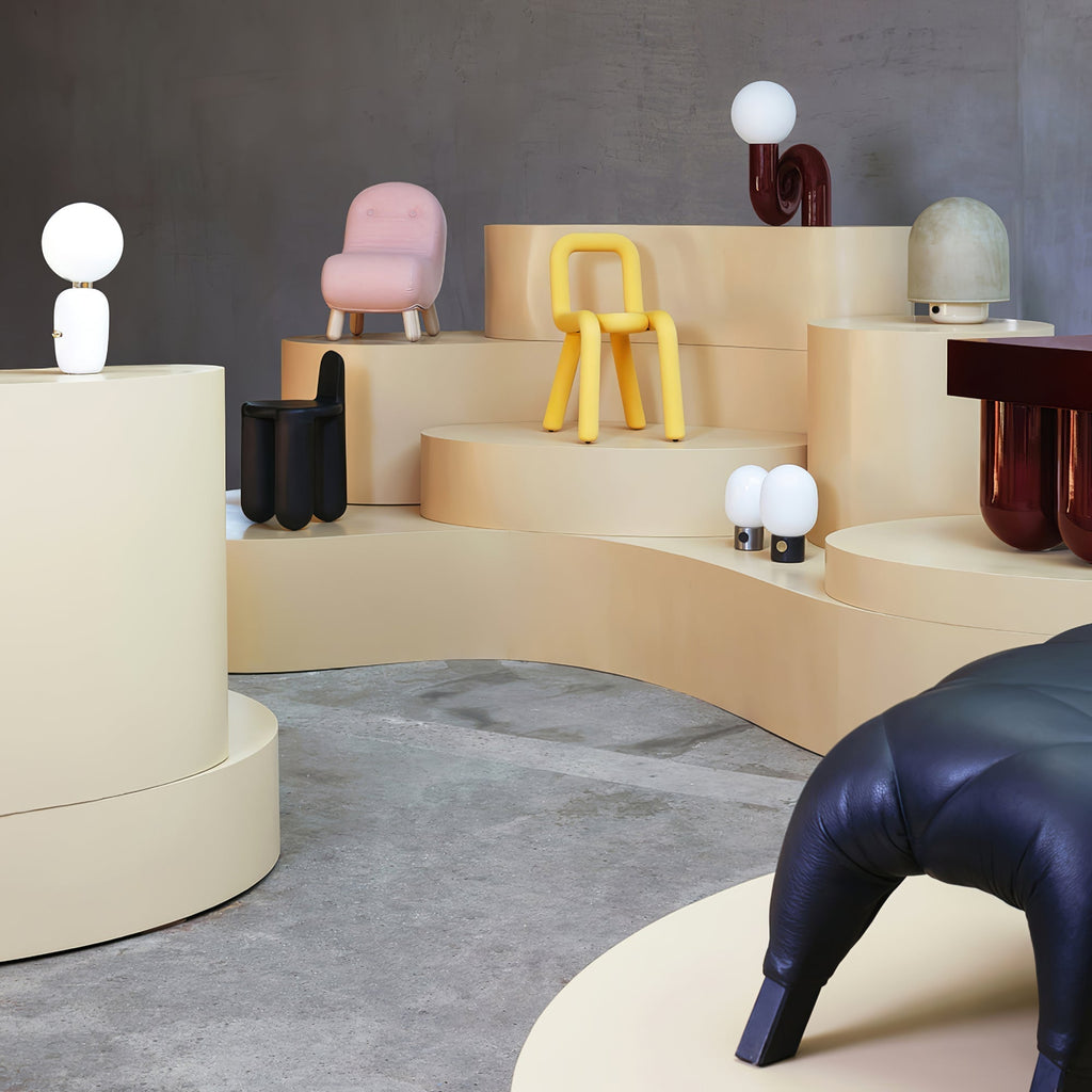 Playful N Shape Table Lamp by Tavilume - glass medium table lamp, view 30