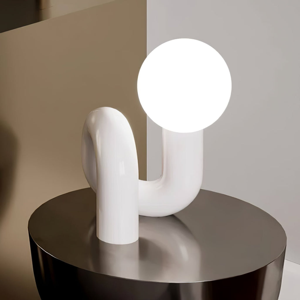 Playful N Shape Table Lamp by Tavilume - glass medium table lamp, view 21