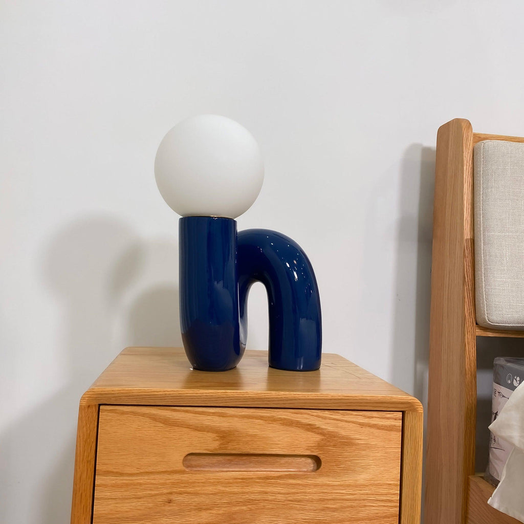 Playful N Shape Table Lamp by Tavilume - glass medium table lamp, view 19