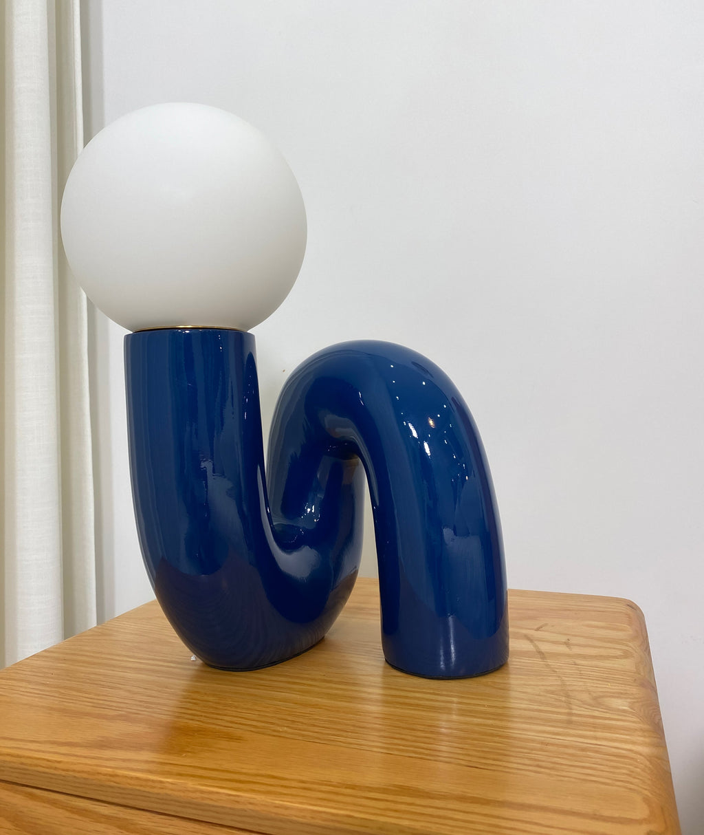 Playful N Shape Table Lamp by Tavilume - glass medium table lamp, view 25