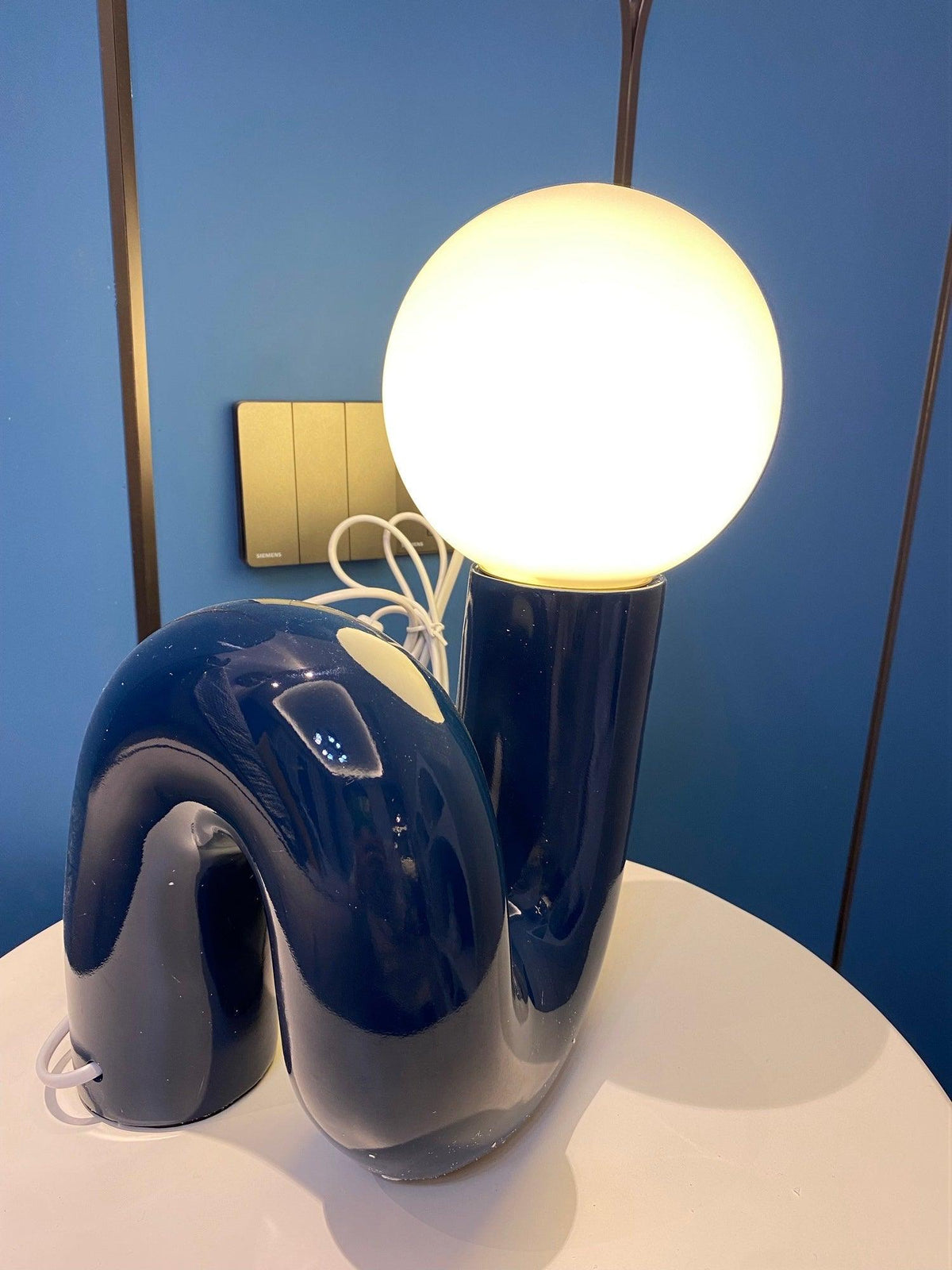 Playful N Shape Table Lamp by Tavilume - glass medium table lamp, view 20