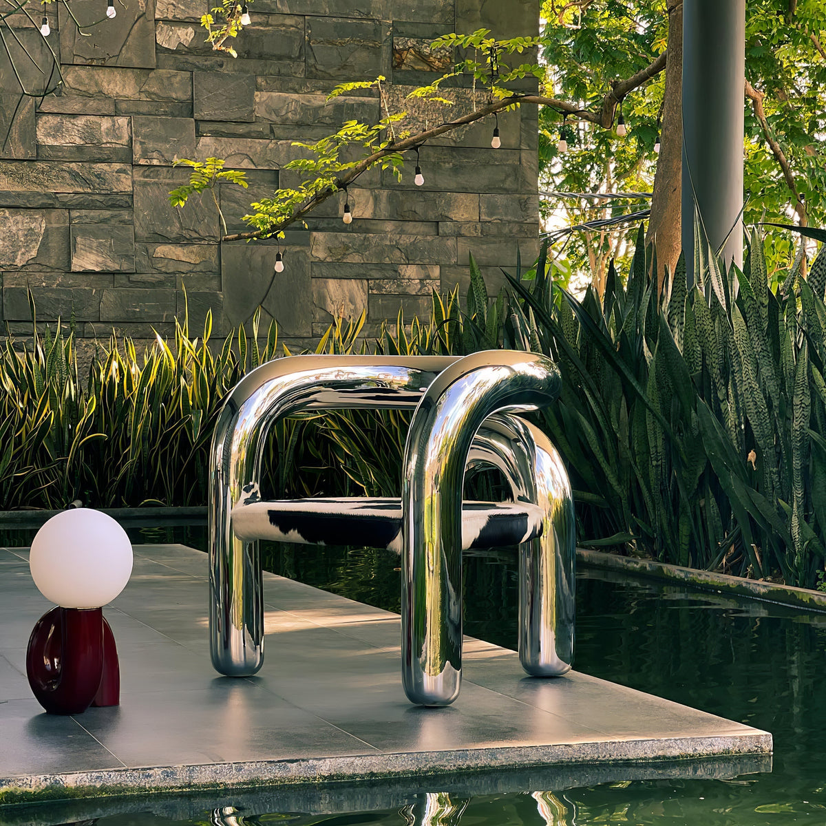 Playful N Shape Table Lamp by Tavilume - glass medium table lamp, view 27