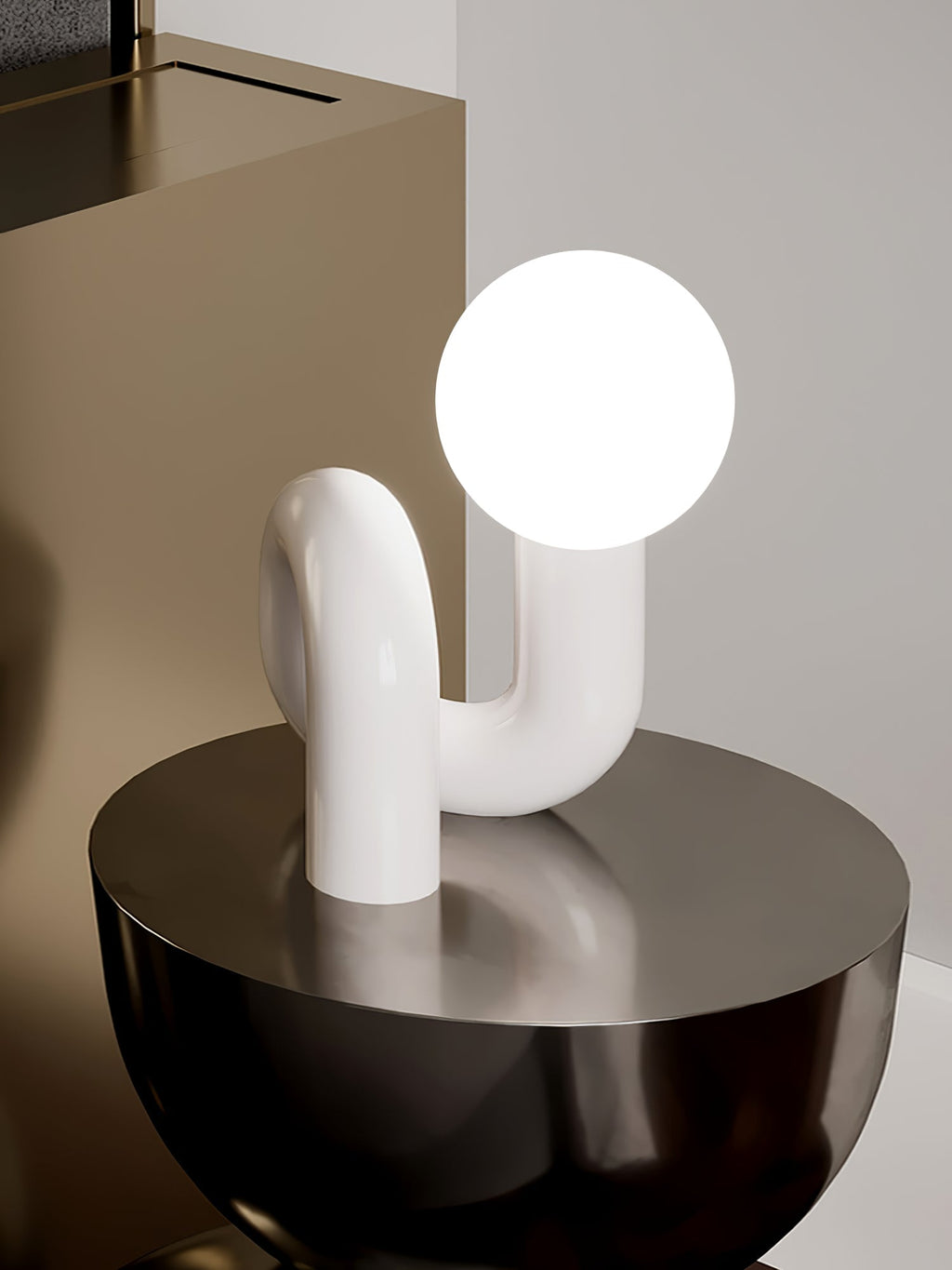 Playful N Shape Table Lamp by Tavilume - glass medium table lamp, view 28