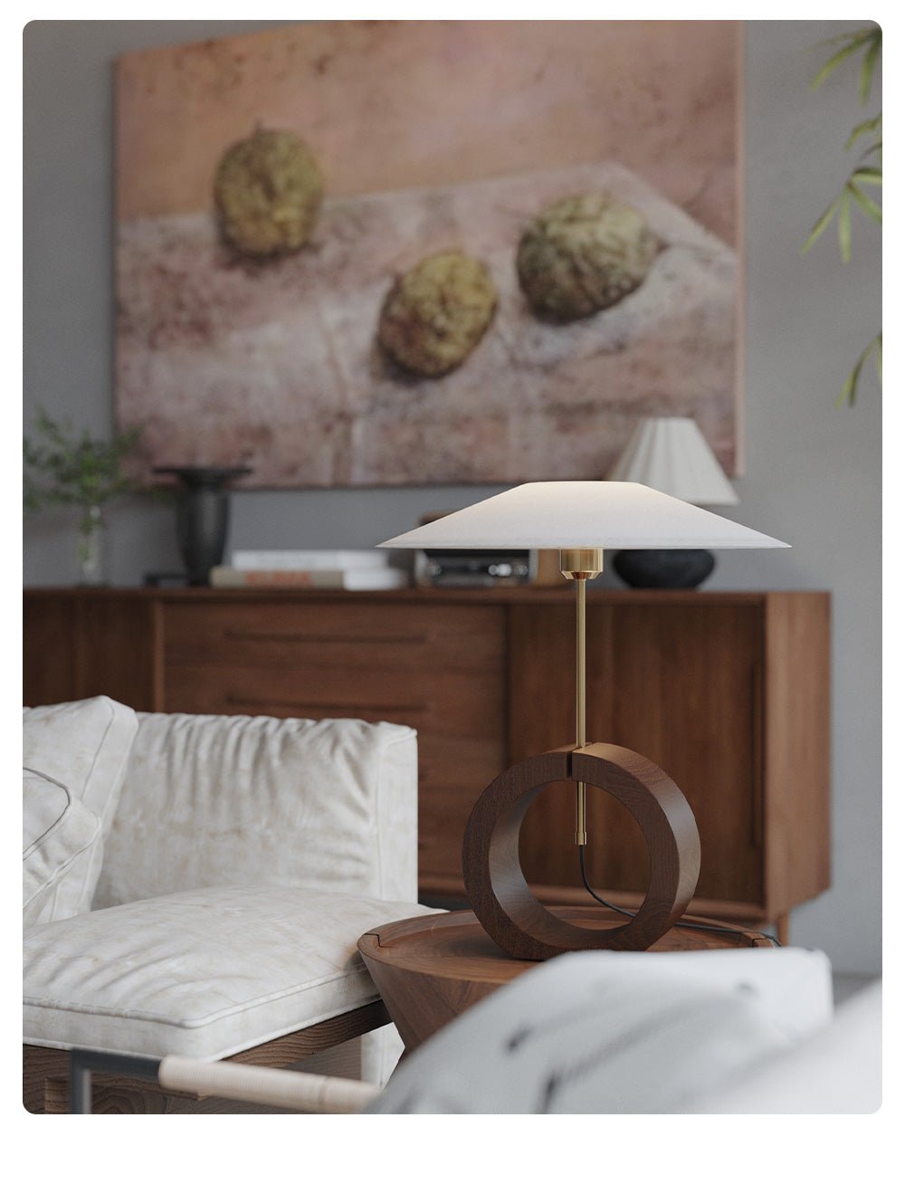 Neris Table Lamp by Tavilume - wood medium table lamp, view 4