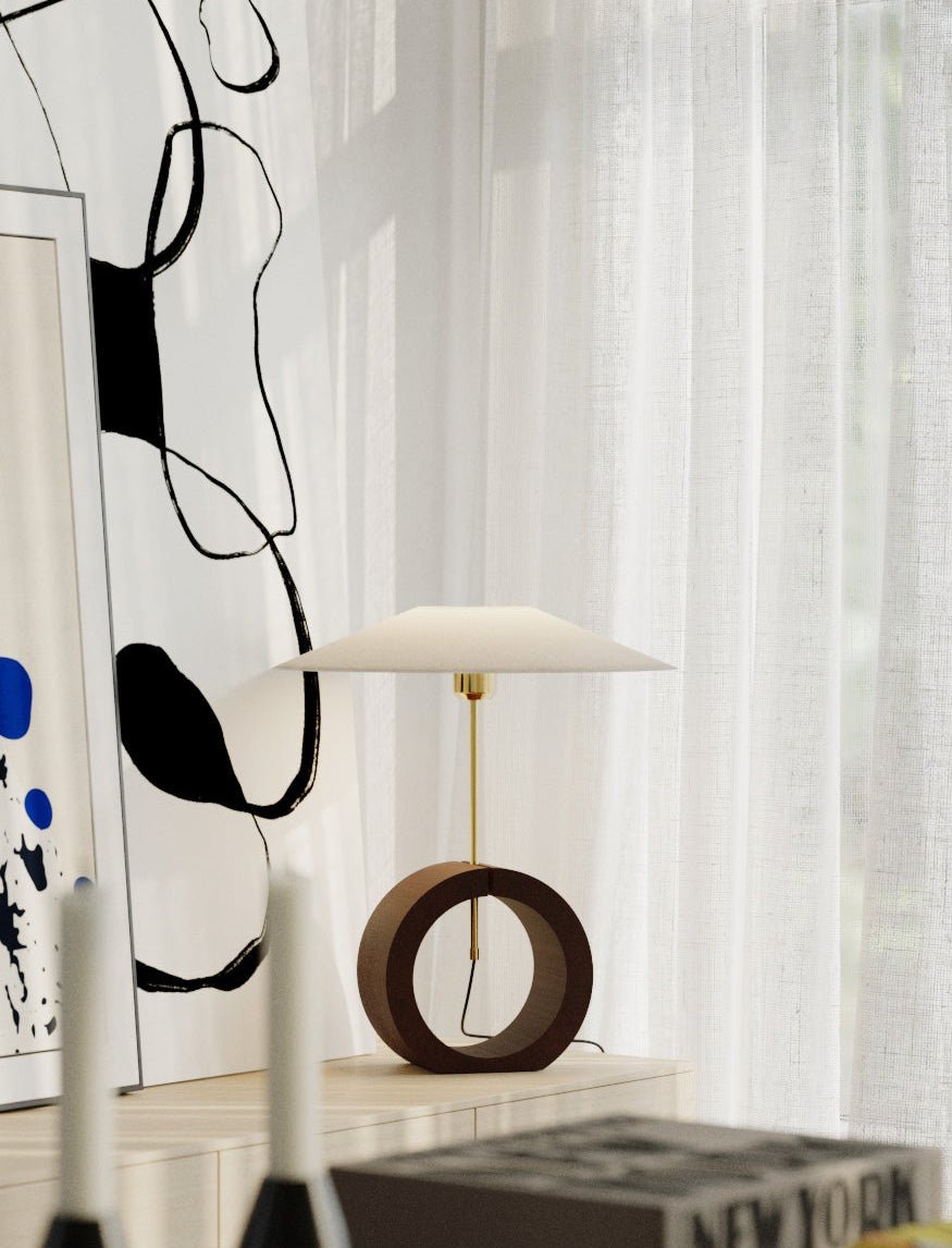 Neris Table Lamp by Tavilume - wood medium table lamp, view 2