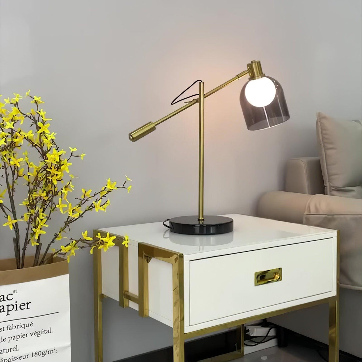 Nyos Table Lamp by Tavilume - marble large table lamp, view 5
