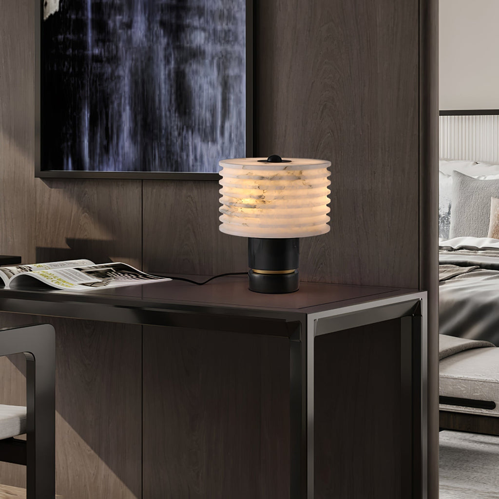 Outela Table Lamp by Tavilume - alabaster small table lamp, view 23