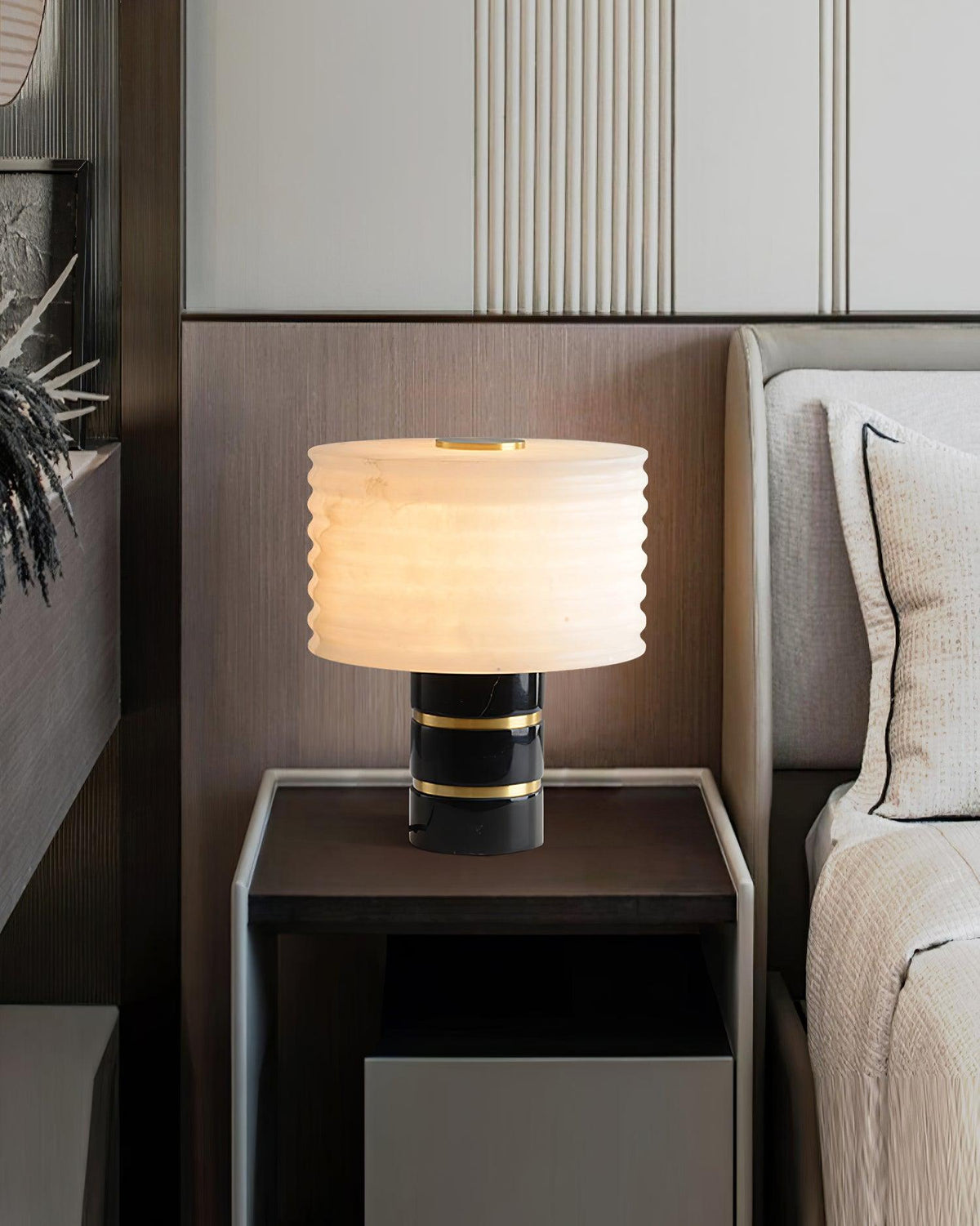 Outela Table Lamp by Tavilume - alabaster small table lamp, view 5